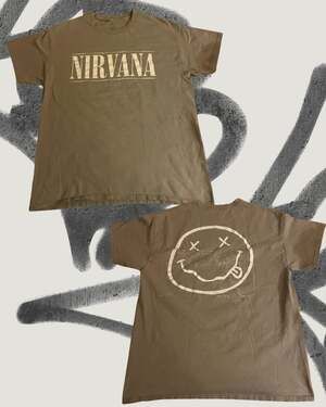 Nirvana World Tour T-Shirt Men's Size Large Brown